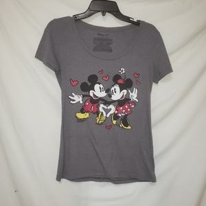 Gray Mickey and Minnie Disney Tshirt